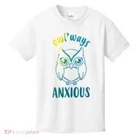 Always Anxious Owl Funny Kids T-Shirt thumb 0