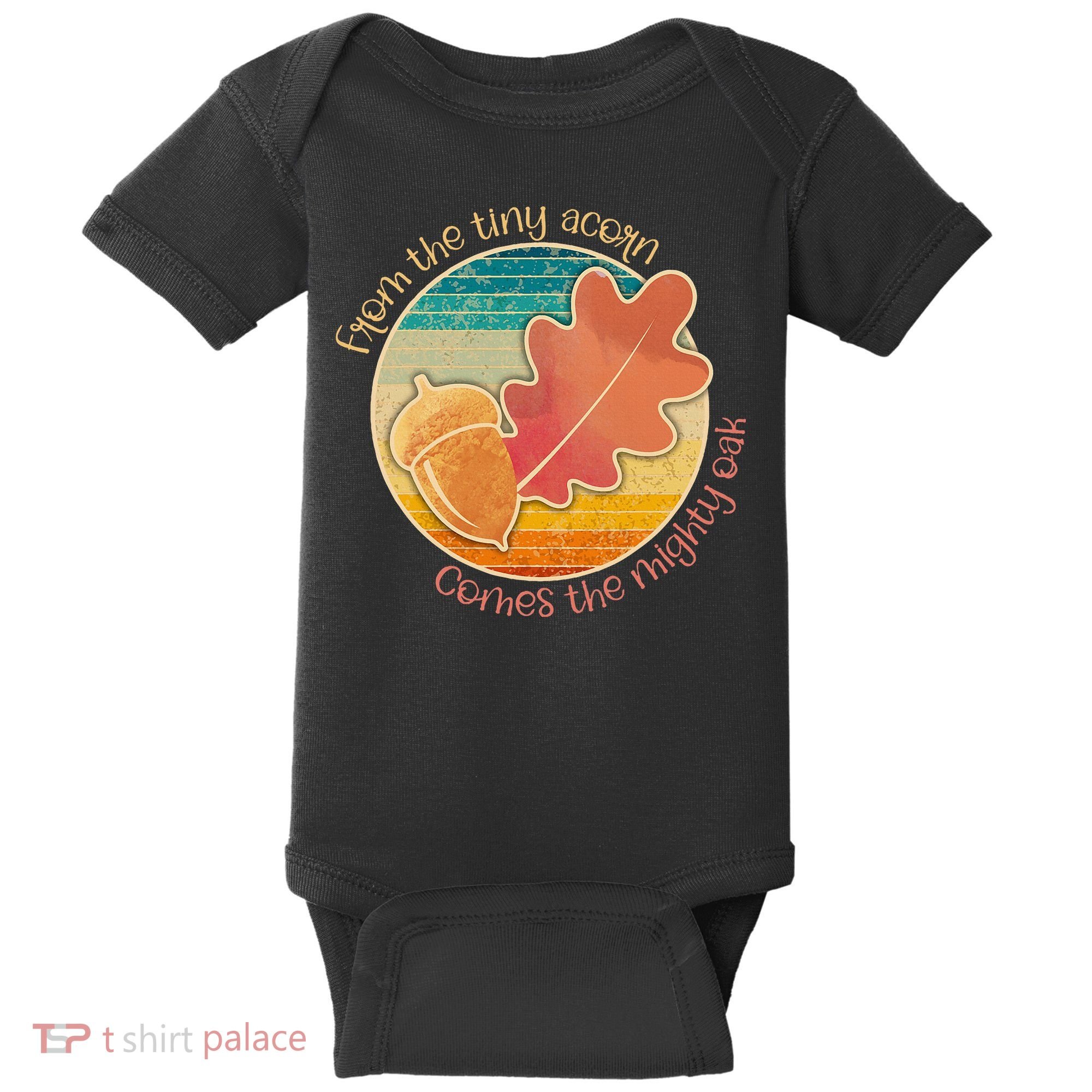 Acorn And Oak Leaf For Nature Lovers Baby Bodysuit