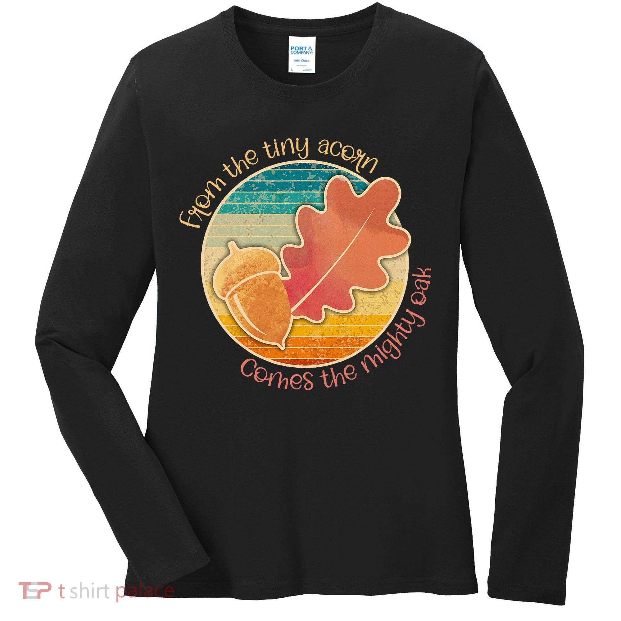 Acorn And Oak Leaf For Nature Lovers Women's Long Sleeve Shirt