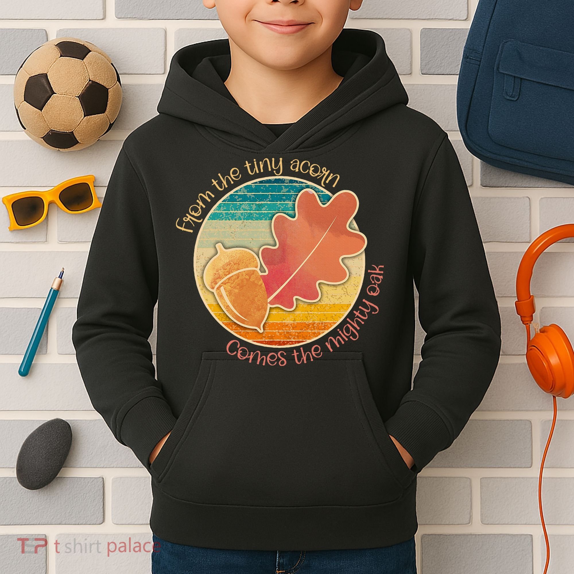 Acorn And Oak Leaf For Nature Lovers Kids Hoodie