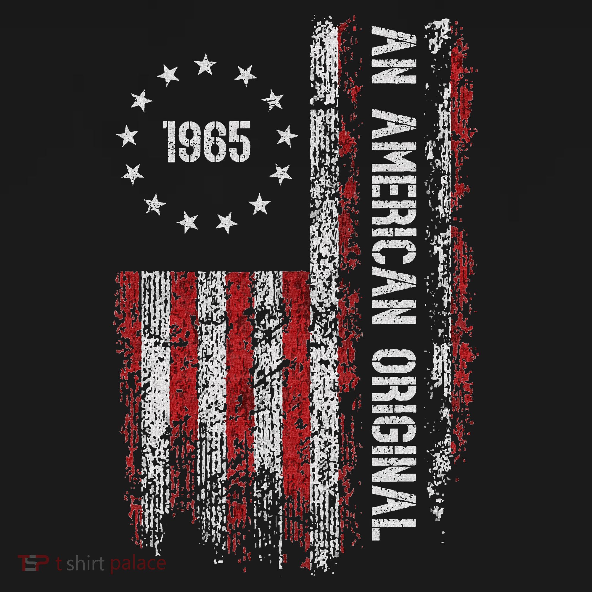 An American Original 1965 Birthday Vintage American Flag T-Shirt