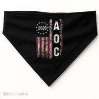 AOC Alexandria Ocasio Cortez 2028 For President Election USA-Made Doggie Bandana thumb 0