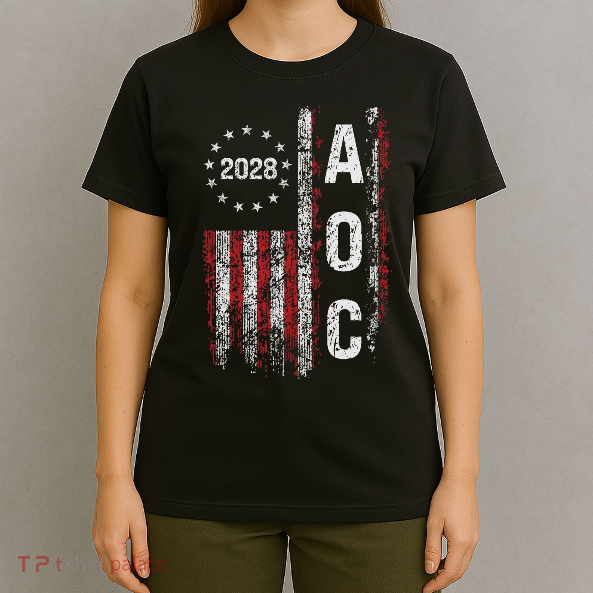 AOC Alexandria Ocasio Cortez 2028 For President Election T-Shirt