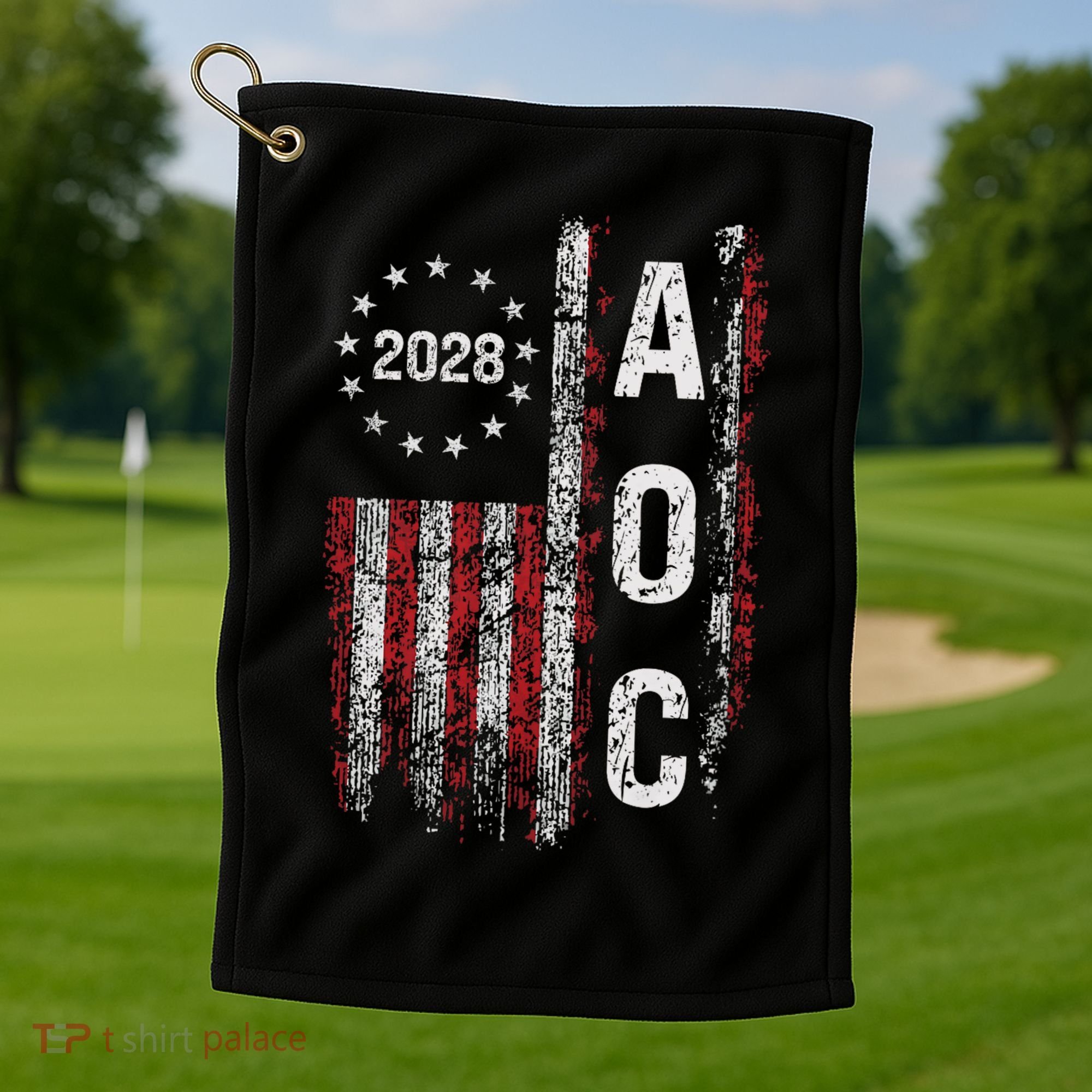 AOC Alexandria Ocasio Cortez 2028 For President Election Golf Towel