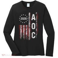 AOC Alexandria Ocasio Cortez 2028 For President Election Women's Long Sleeve Shirt thumb 0