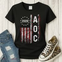 AOC Alexandria Ocasio Cortez 2028 For President Election Women's T-Shirt thumb 3