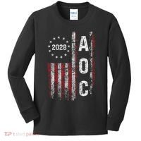 AOC Alexandria Ocasio Cortez 2028 For President Election Kids Long Sleeve Shirt thumb 0