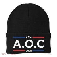 AOC Alexandria Ocasio Cortez 2028 For President Election  Beanie thumb 0