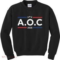 AOC Alexandria Ocasio Cortez 2028 For President Election  Kids Sweatshirt thumb 0
