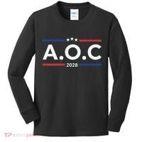 AOC Alexandria Ocasio Cortez 2028 For President Election  Kids Long Sleeve Shirt thumb 0