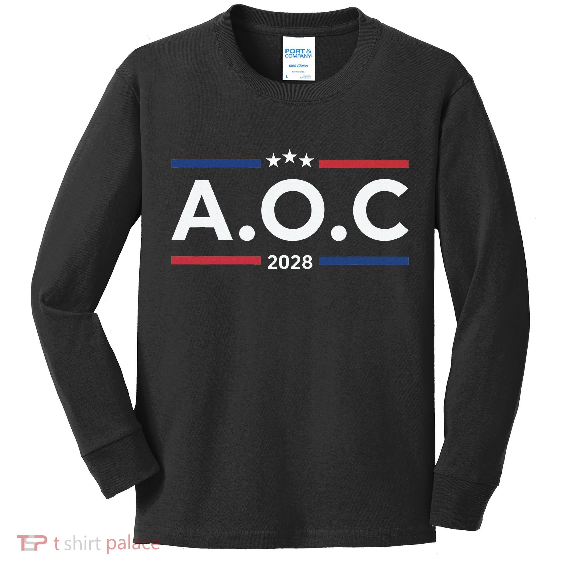 AOC Alexandria Ocasio Cortez 2028 For President Election  Kids Long Sleeve Shirt