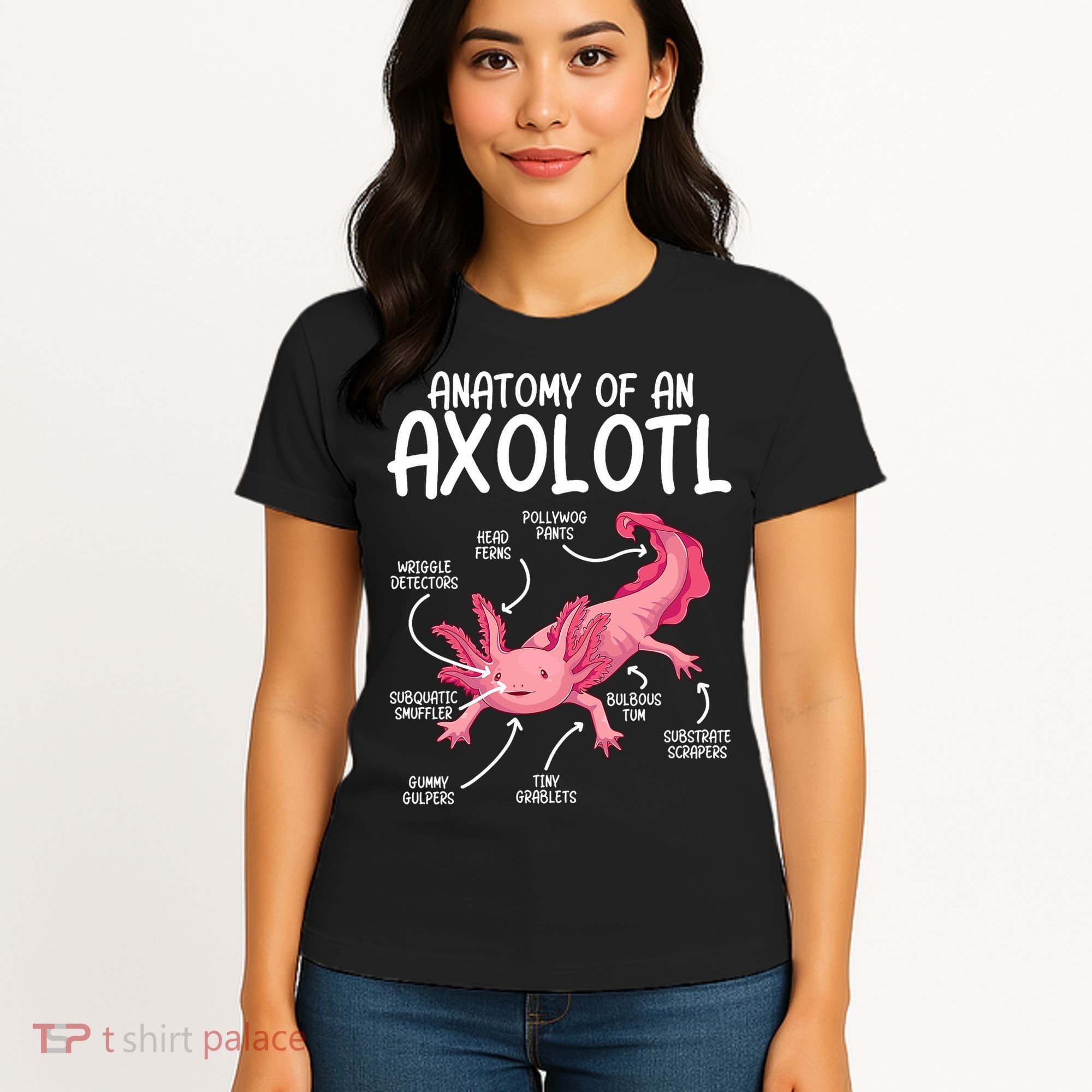 Axolotl Anatomy Of Axolotl Science Pet Axolotl Lover Women's T-Shirt