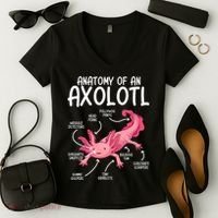 Axolotl Anatomy Of Axolotl Science Pet Axolotl Lover Women's V-Neck T-Shirt thumb 2