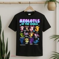 Axolotl Animals Of The World Kawaii Salamander Herpetology T-Shirt thumb 2