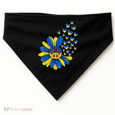 Autism Awareness Peace Sunflower USA-Made Doggie Bandana