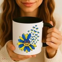 Autism Awareness Peace Sunflower Coffee Mug thumb 3