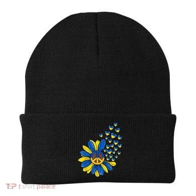 Autism Awareness Peace Sunflower Beanie