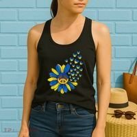 Autism Awareness Peace Sunflower Women's Tank Top thumb 2