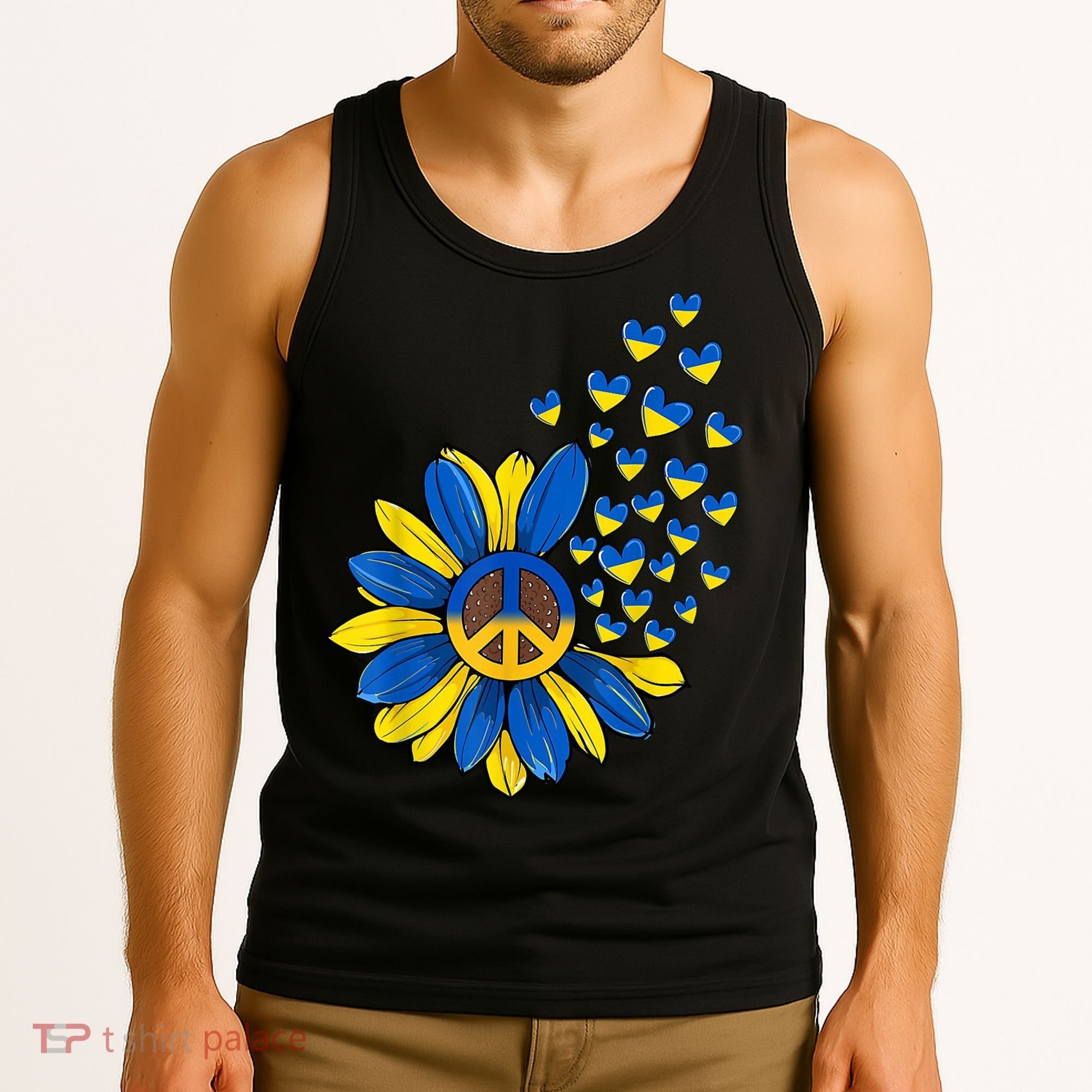 Autism Awareness Peace Sunflower Tank Top