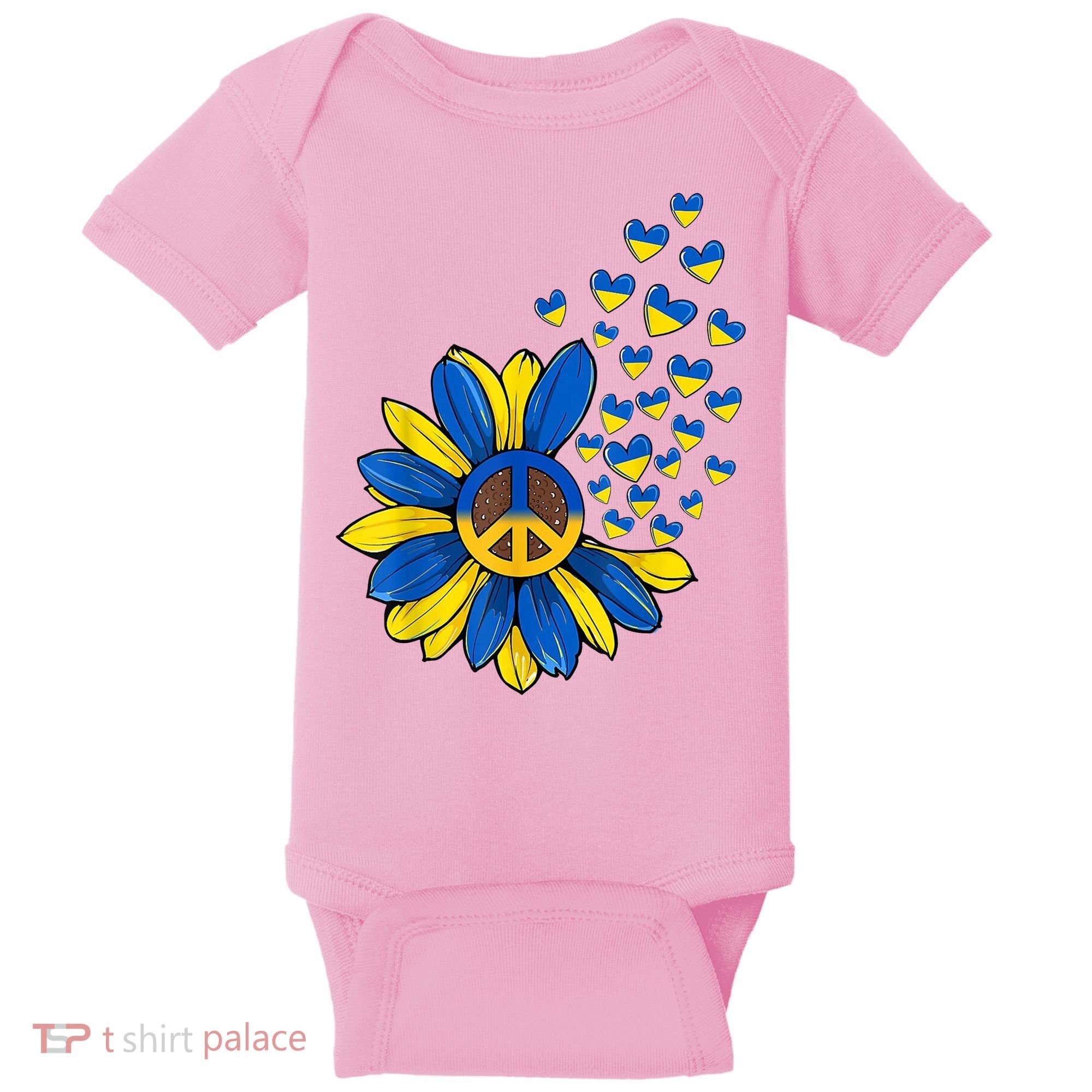 Autism Awareness Peace Sunflower Baby Bodysuit