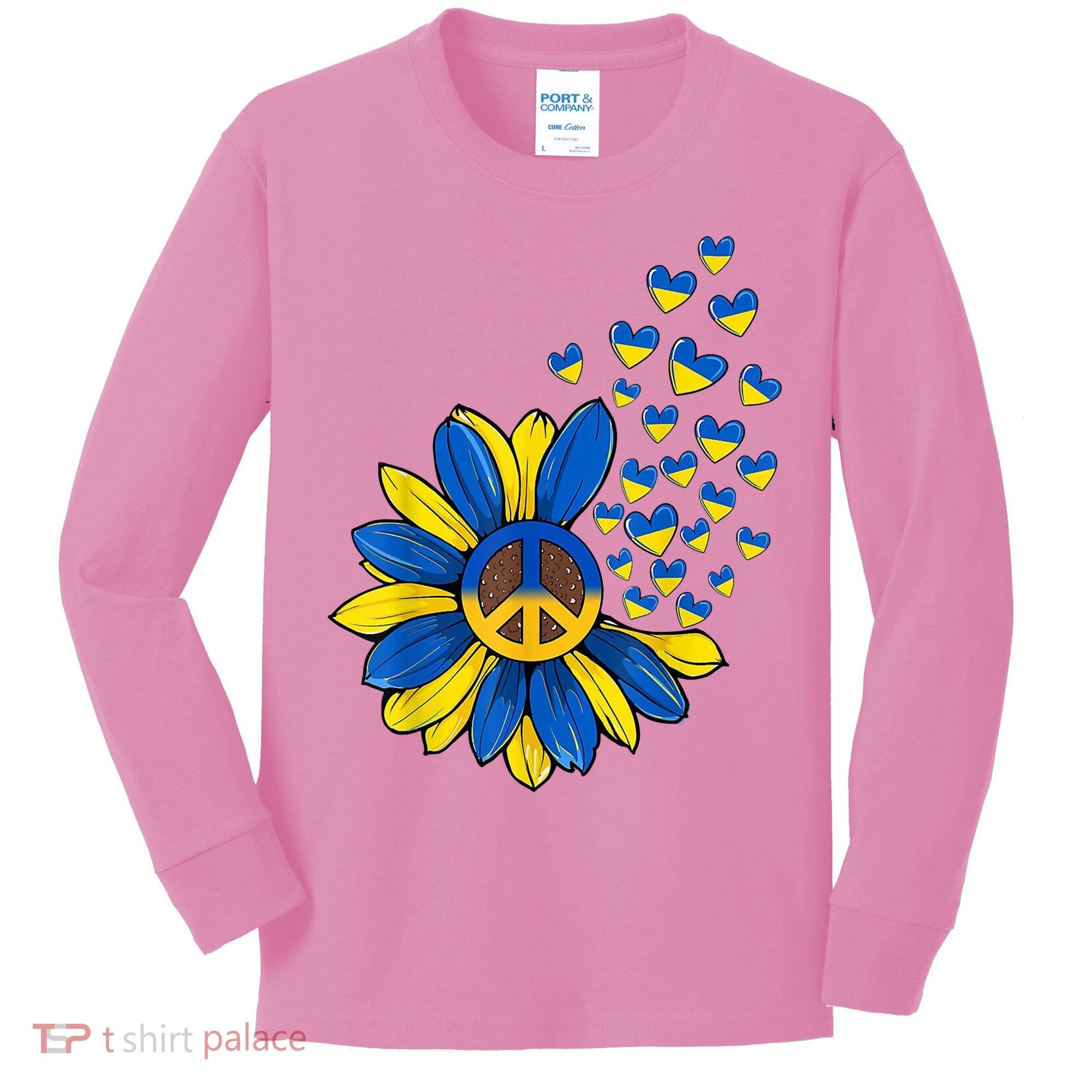 Autism Awareness Peace Sunflower Kids Long Sleeve Shirt