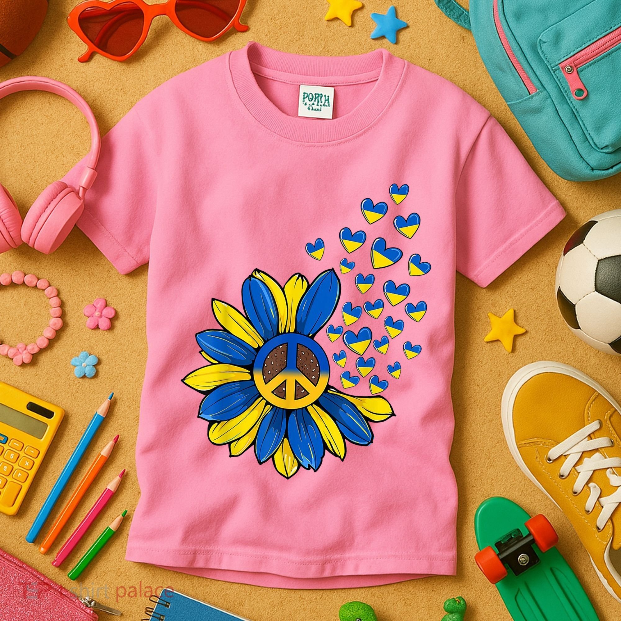 Autism Awareness Peace Sunflower Kids T-Shirt