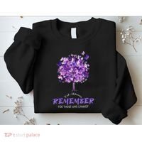Alzheimers Awareness Purple Butterfly Sweatshirt thumb 2