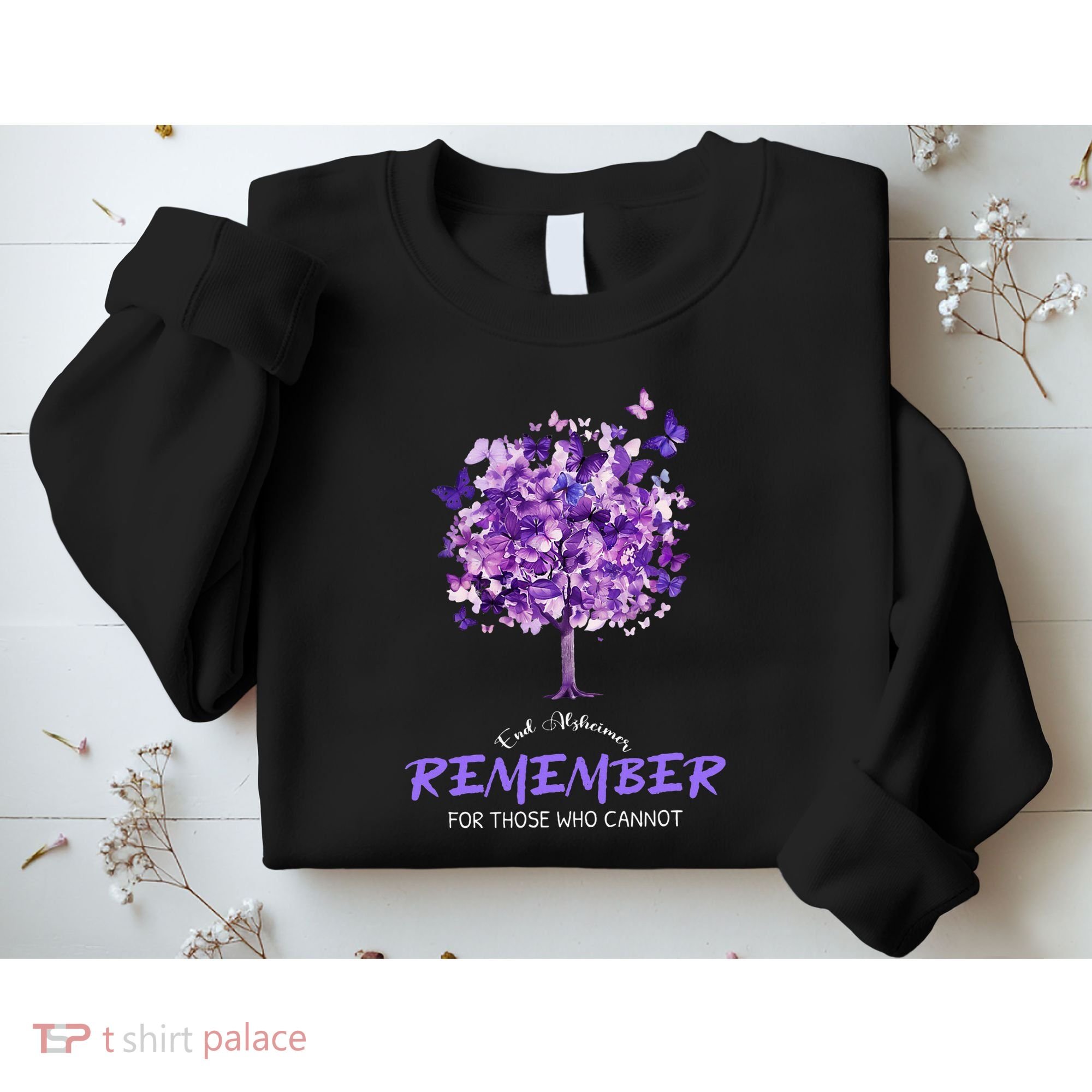 Alzheimers Awareness Purple Butterfly Sweatshirt