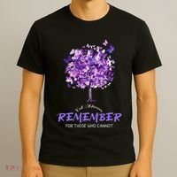 Alzheimers Awareness Purple Butterfly T-Shirt thumb 3
