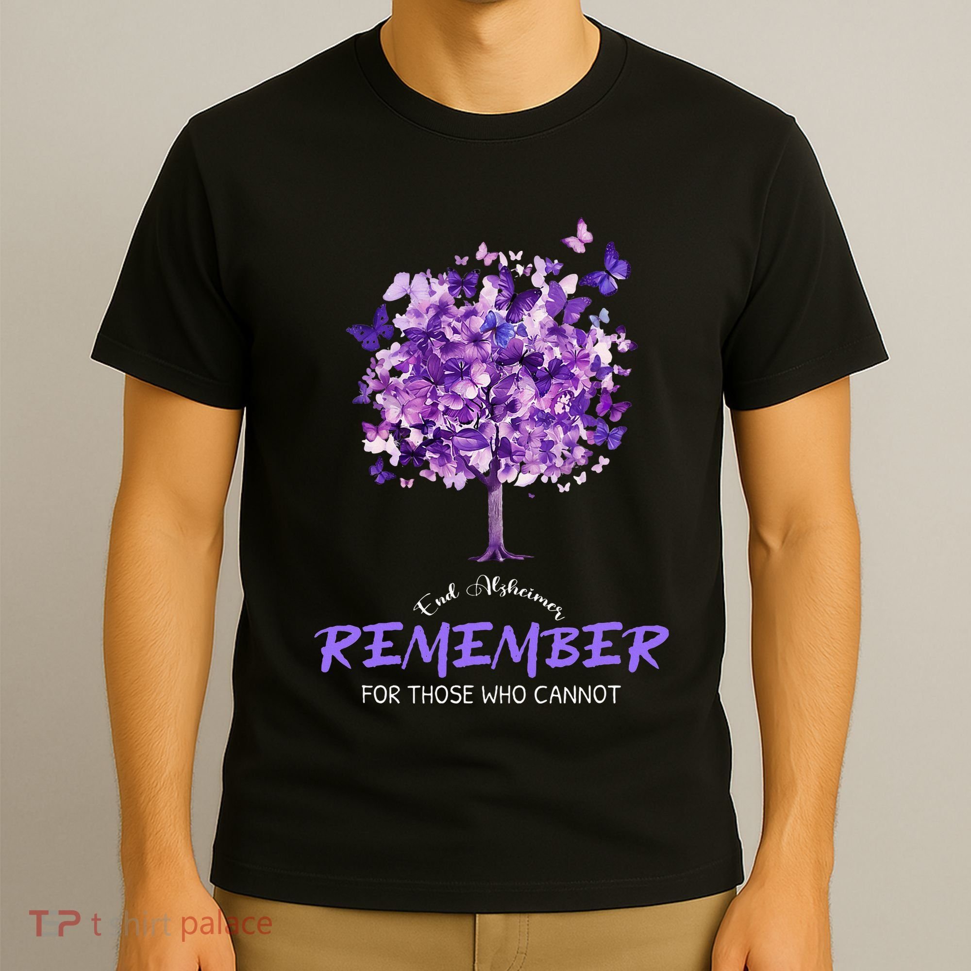 Alzheimers Awareness Purple Butterfly T-Shirt