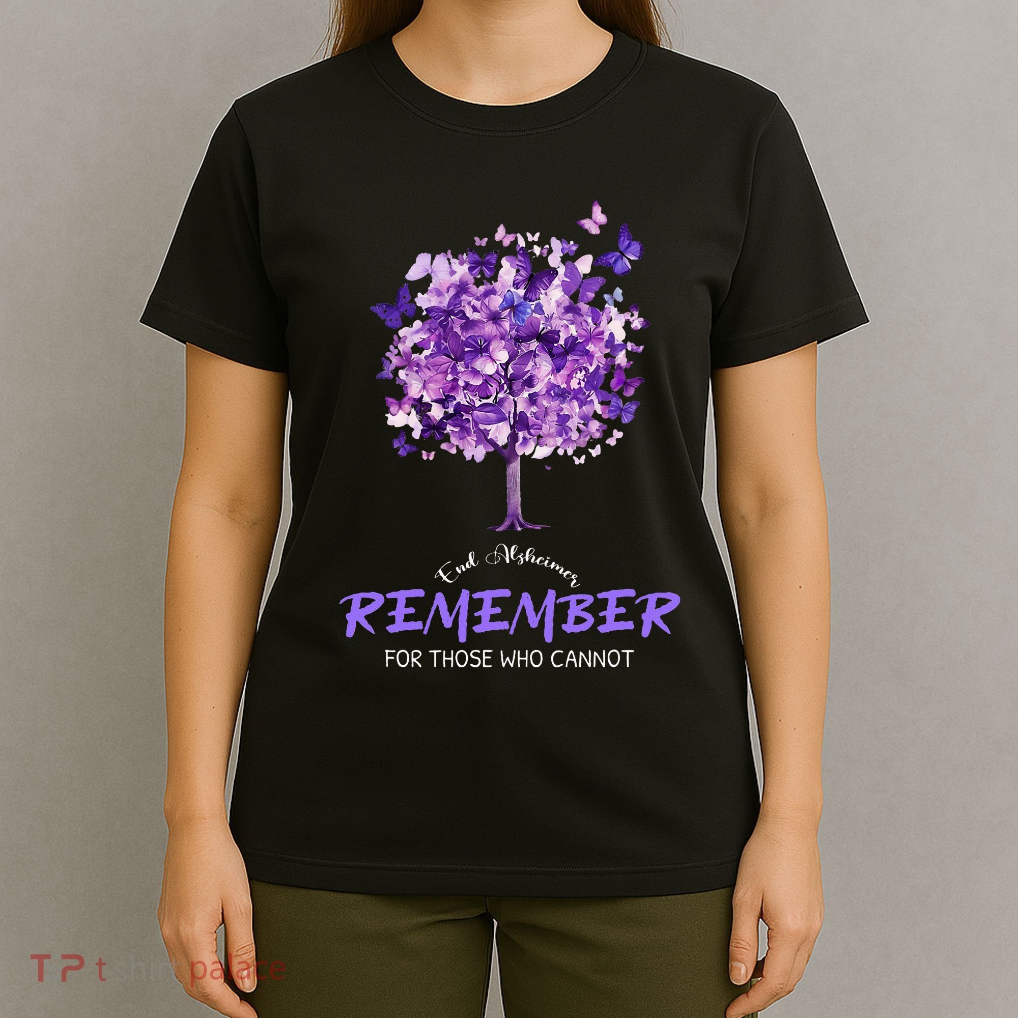 Alzheimers Awareness Purple Butterfly T-Shirt