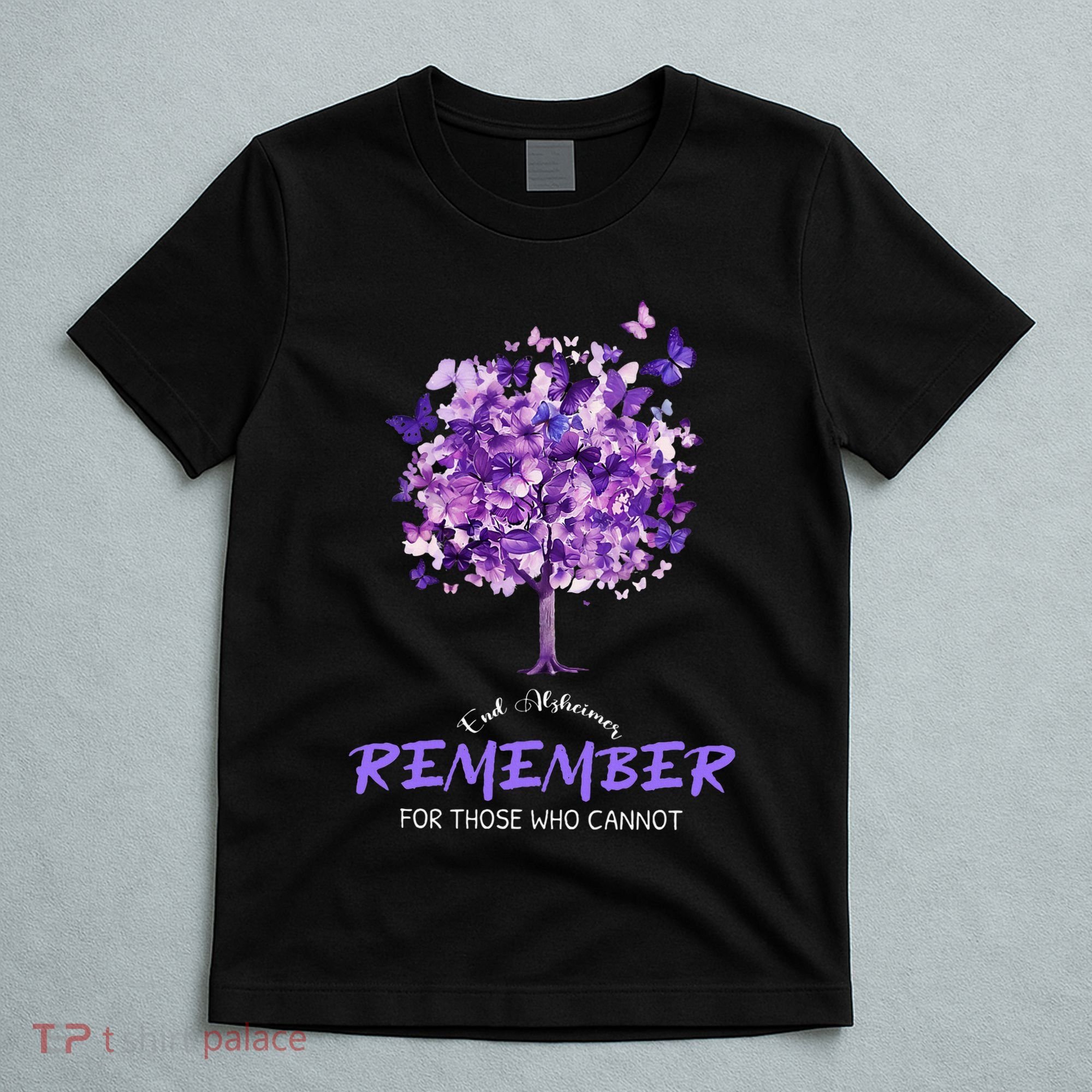 Alzheimers Awareness Purple Butterfly T-Shirt