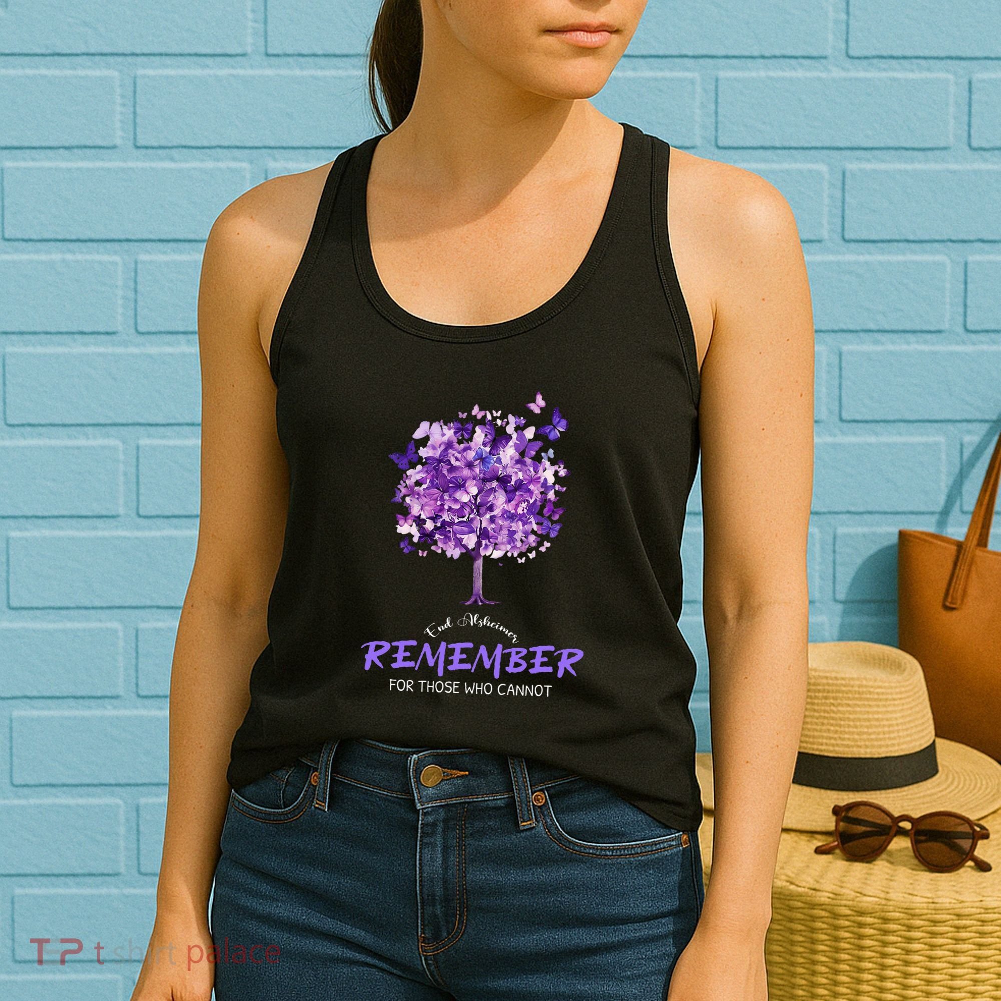 Alzheimers Awareness Purple Butterfly Women's Tank Top