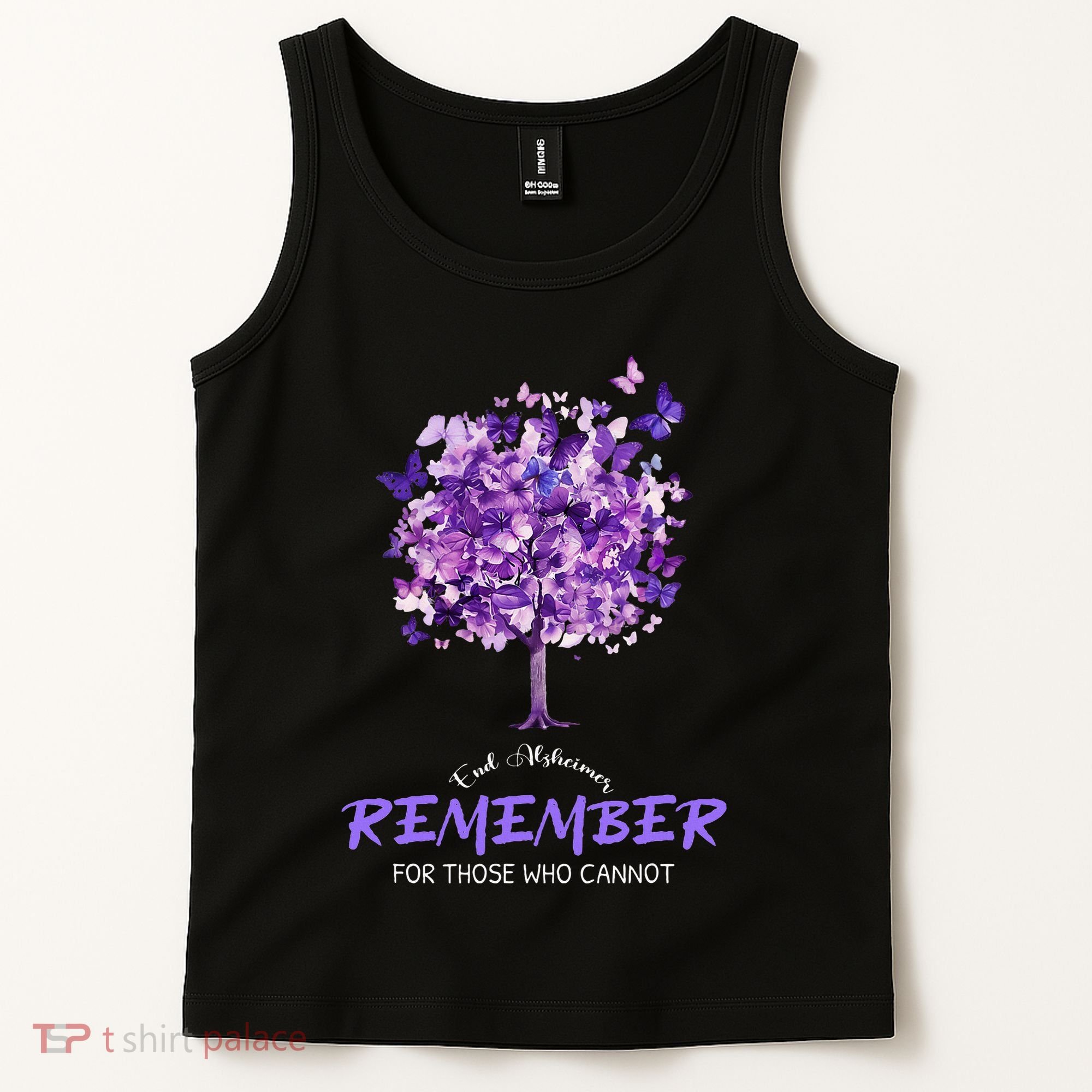 Alzheimers Awareness Purple Butterfly Tank Top