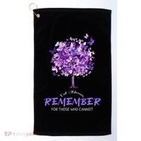 Alzheimers Awareness Purple Butterfly Golf Towel thumb 0