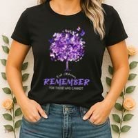 Alzheimers Awareness Purple Butterfly Women's T-Shirt thumb 2