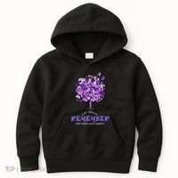 Alzheimers Awareness Purple Butterfly Kids Hoodie thumb 0
