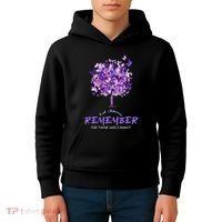 Alzheimers Awareness Purple Butterfly Kids Hoodie thumb 4
