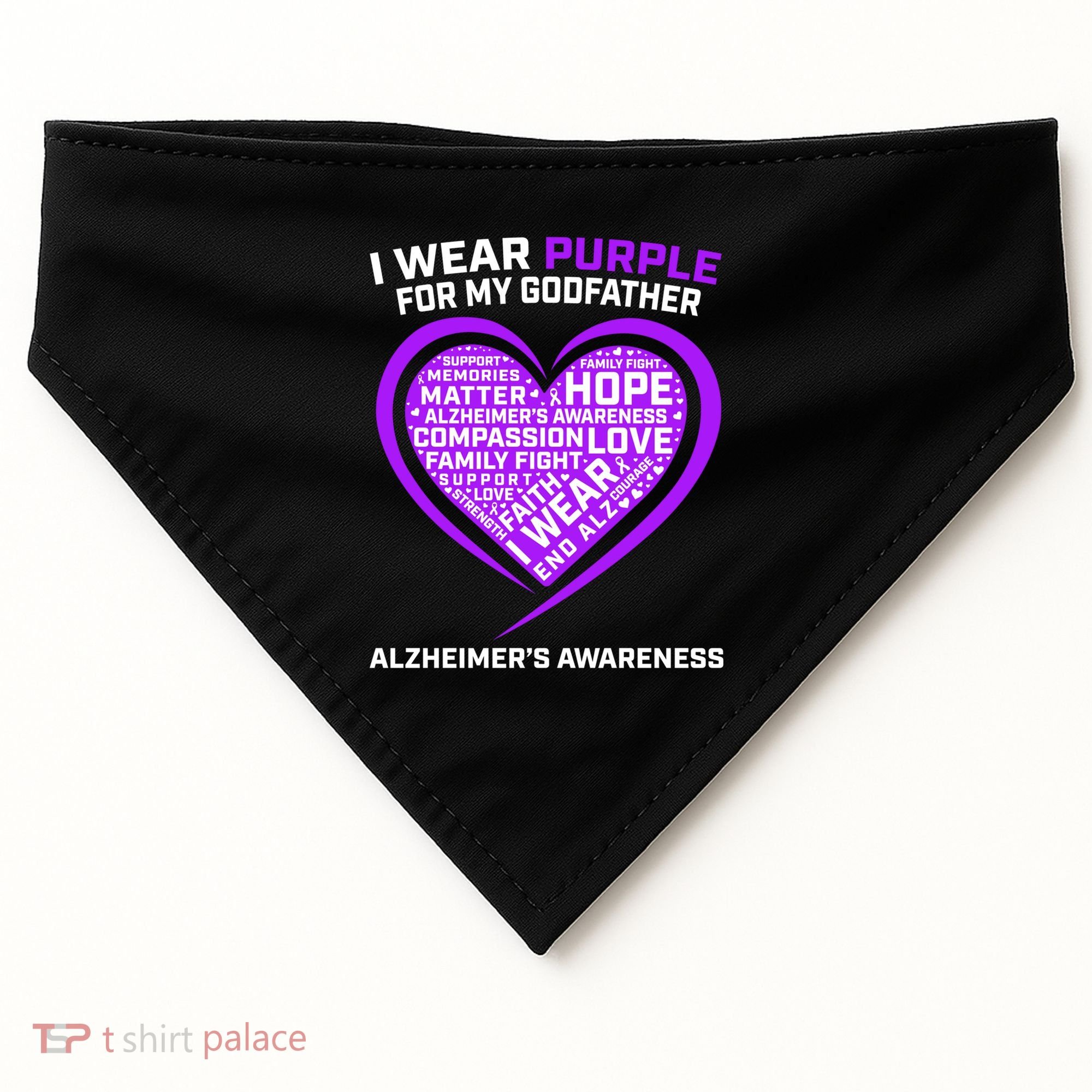 Alzheimers Awareness Products Memories Matter Godfather Gift USA-Made Doggie Bandana