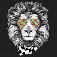 Autism Awareness Puzzle Sunglasses Lion Women's Sweatshirt thumb 2
