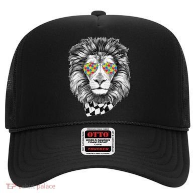 Autism Awareness Puzzle Sunglasses Lion Hat