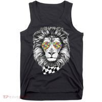 Autism Awareness Puzzle Sunglasses Lion Tank Top thumb 0