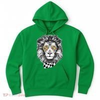 Autism Awareness Puzzle Sunglasses Lion Hoodie thumb 0