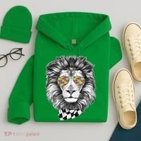 Autism Awareness Puzzle Sunglasses Lion Hoodie thumb 4