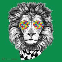 Autism Awareness Puzzle Sunglasses Lion Mousepad thumb 1