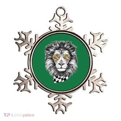 Autism Awareness Puzzle Sunglasses Lion Ornament