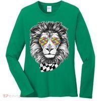 Autism Awareness Puzzle Sunglasses Lion Women's Long Sleeve Shirt thumb 0