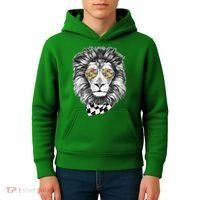 Autism Awareness Puzzle Sunglasses Lion Kids Hoodie thumb 4