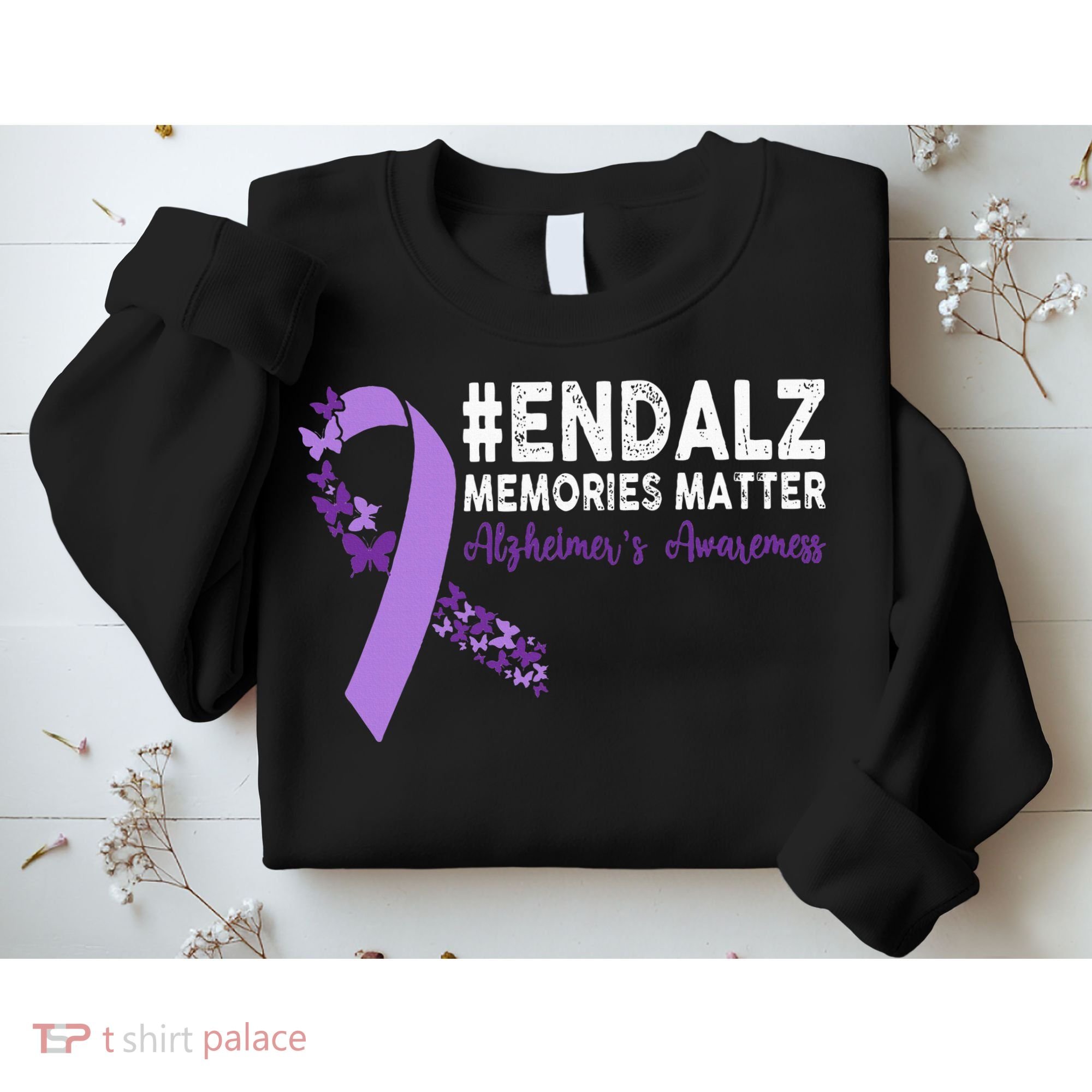 Alzheimers Awareness Purple Ribbon End Alzheimers Sweatshirt