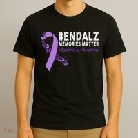 Alzheimers Awareness Purple Ribbon End Alzheimers T-Shirt thumb 3